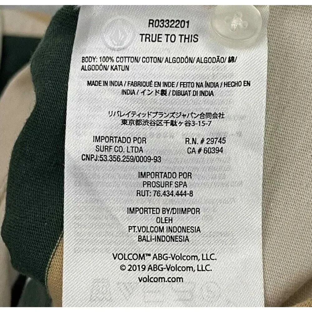 Volcom Girls Small Rugby Polo Shirt 7/8 Striped Long Sleeve NWT Beige - Picture 11 of 15